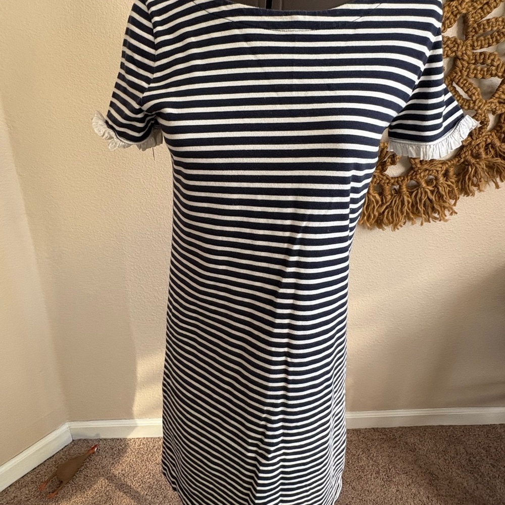 Striped Navy and White Dress